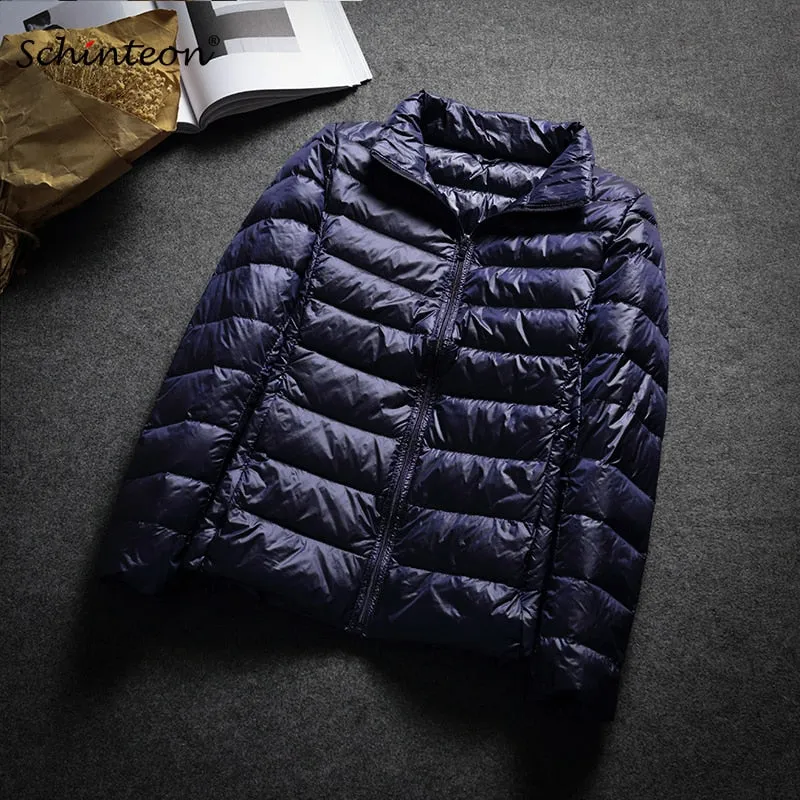 2018 Schinteon Ultra White Duck Down Jacket Spring Autumn Warm Slim Zipper Women Fashion Light Down Coat 13 Colors S-3XL