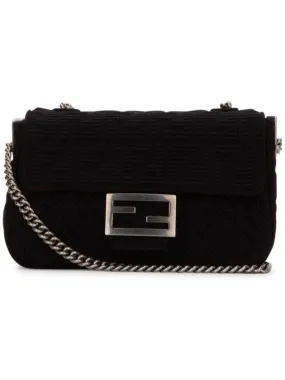 Baguette FF Fabric Chain Mini Bag Black