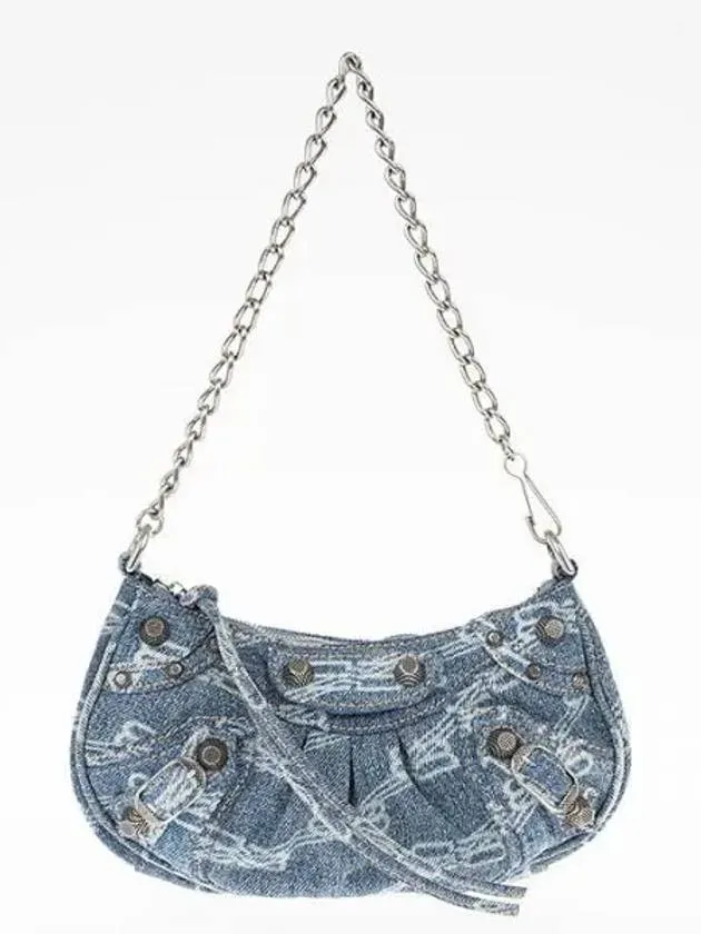 BB Monogram Denim Chain Mini Bag Blue