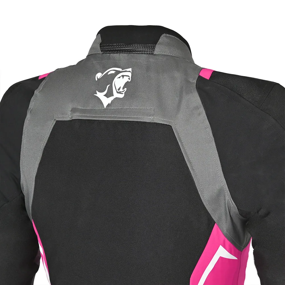 BELA Elanur Lady Motorcycle Touring Jacket Black Grey Pink