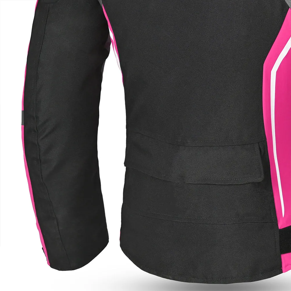 BELA Elanur Lady Motorcycle Touring Jacket Black Grey Pink