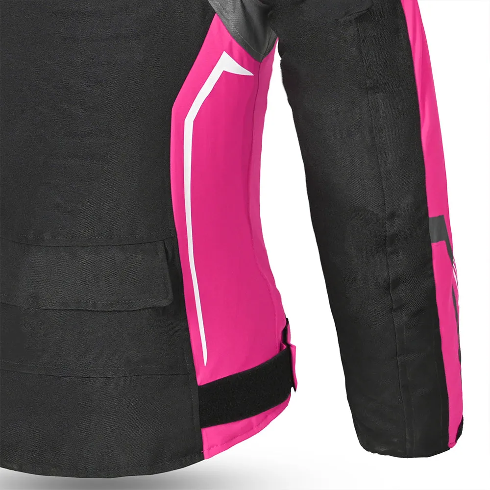 BELA Elanur Lady Motorcycle Touring Jacket Black Grey Pink