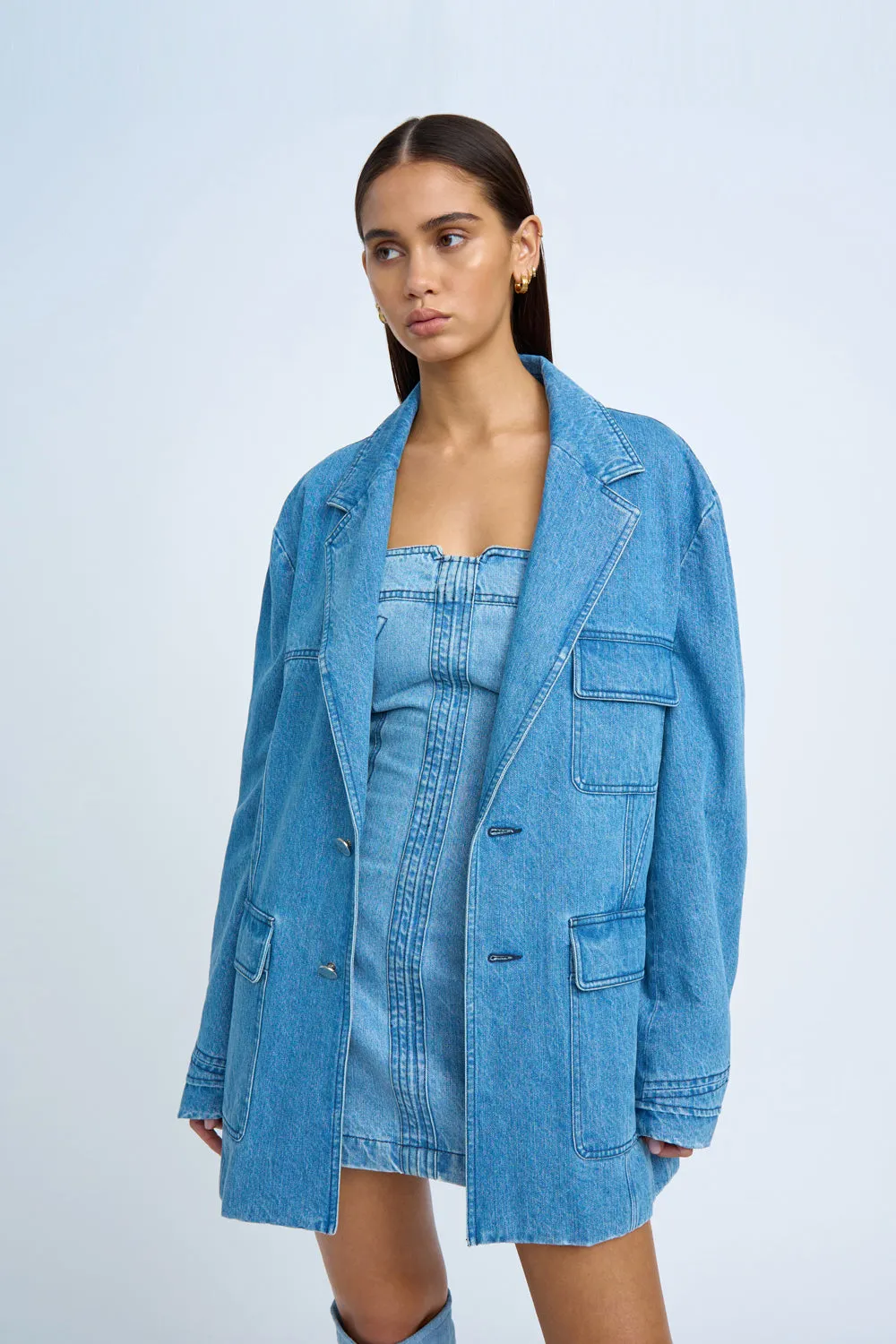 Blue Jean Beauty Blazer | Final Sale - Blue Wash