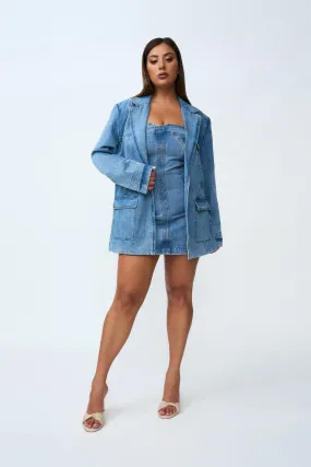 Blue Jean Beauty Blazer | Final Sale - Blue Wash