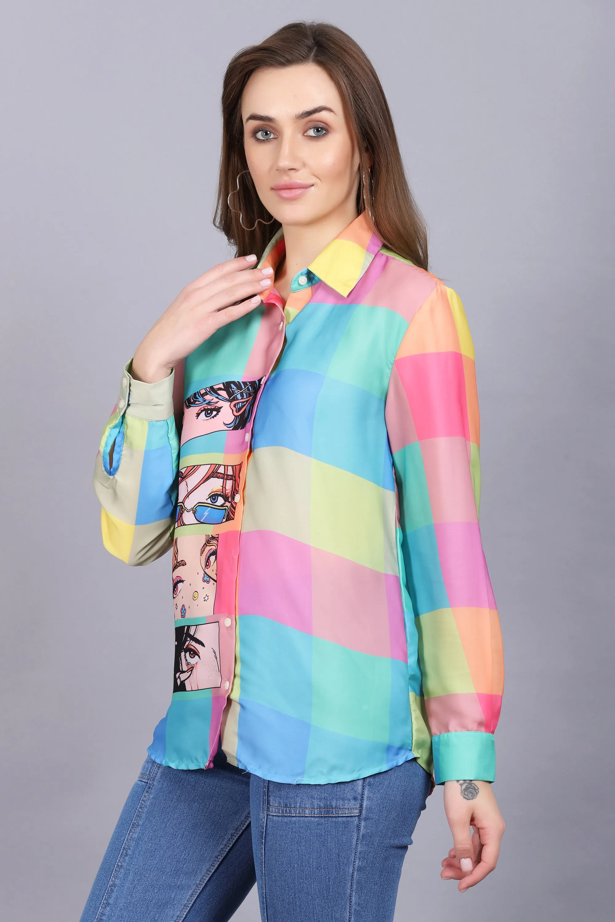 Checked Quirky Shirt For Women