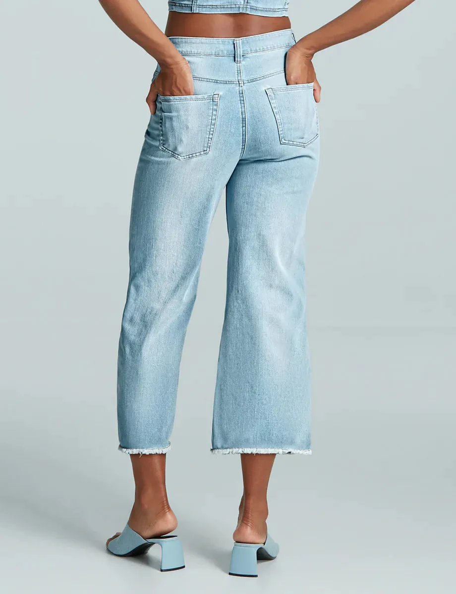 Do It All Denim High-Rise Cropped Wide Leg