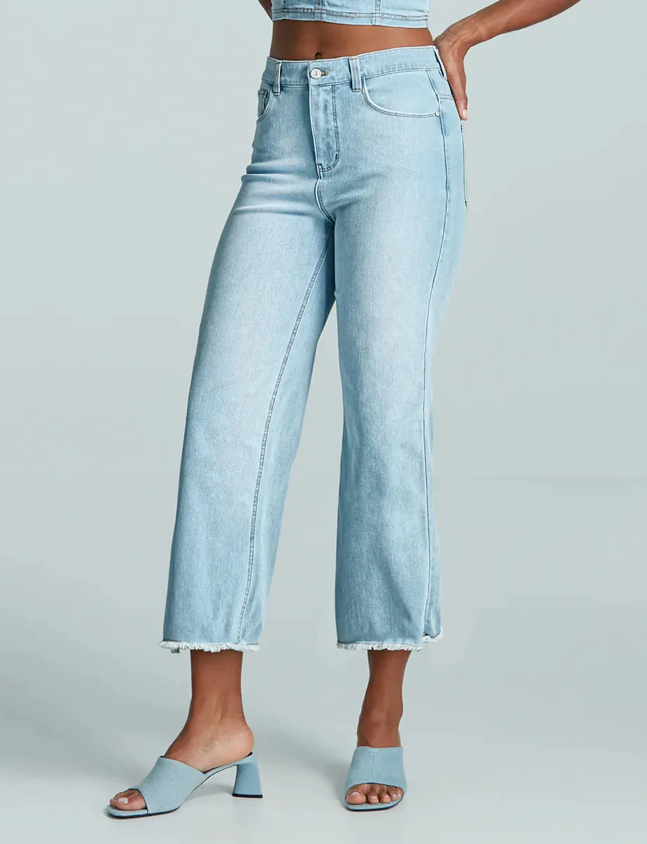 Do It All Denim High-Rise Cropped Wide Leg