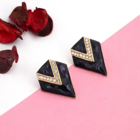 ENAMEL AND STONE CONE STUDS Earrings