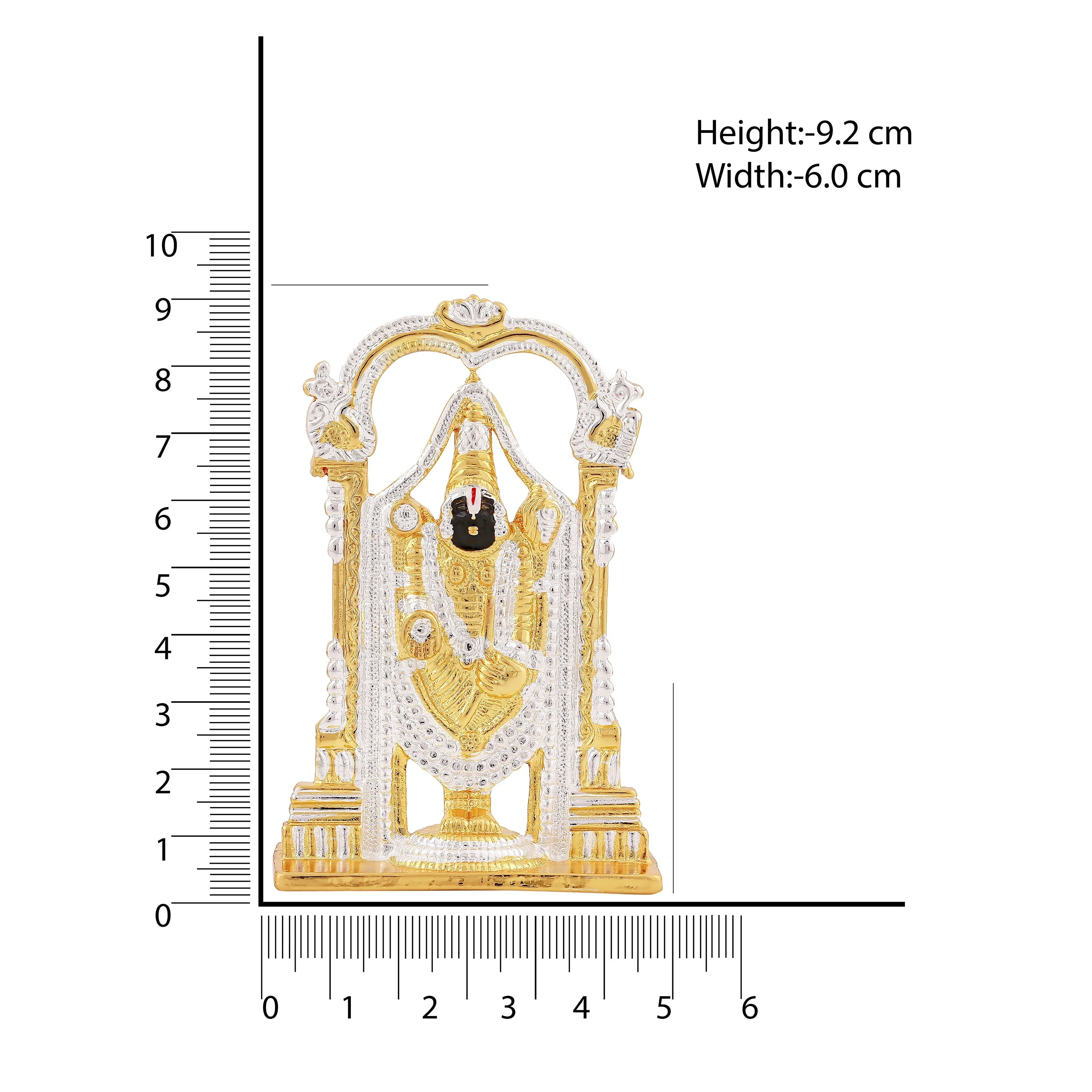 Estele Gold & Rhodium Plated Lord Tirupati Balaji Idol Showpiece for Pooja Mandir/ Home Decorative