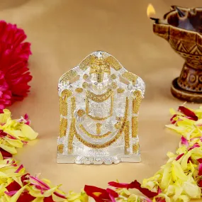 Estele Gold & Rhodium Plated Lord Tirupati Balaji Idol Showpiece for Pooja Mandir/ Home Decorative