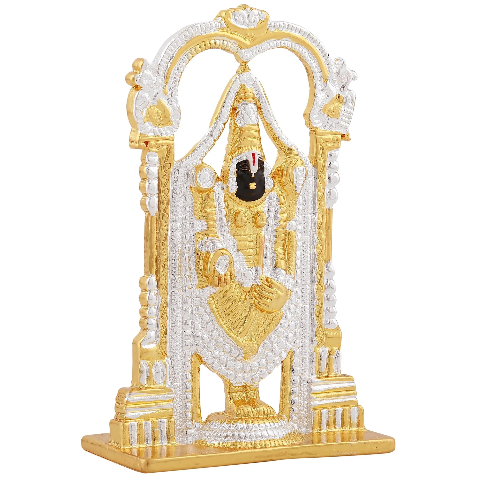 Estele Gold & Rhodium Plated Lord Tirupati Balaji Idol Showpiece for Pooja Mandir/ Home Decorative