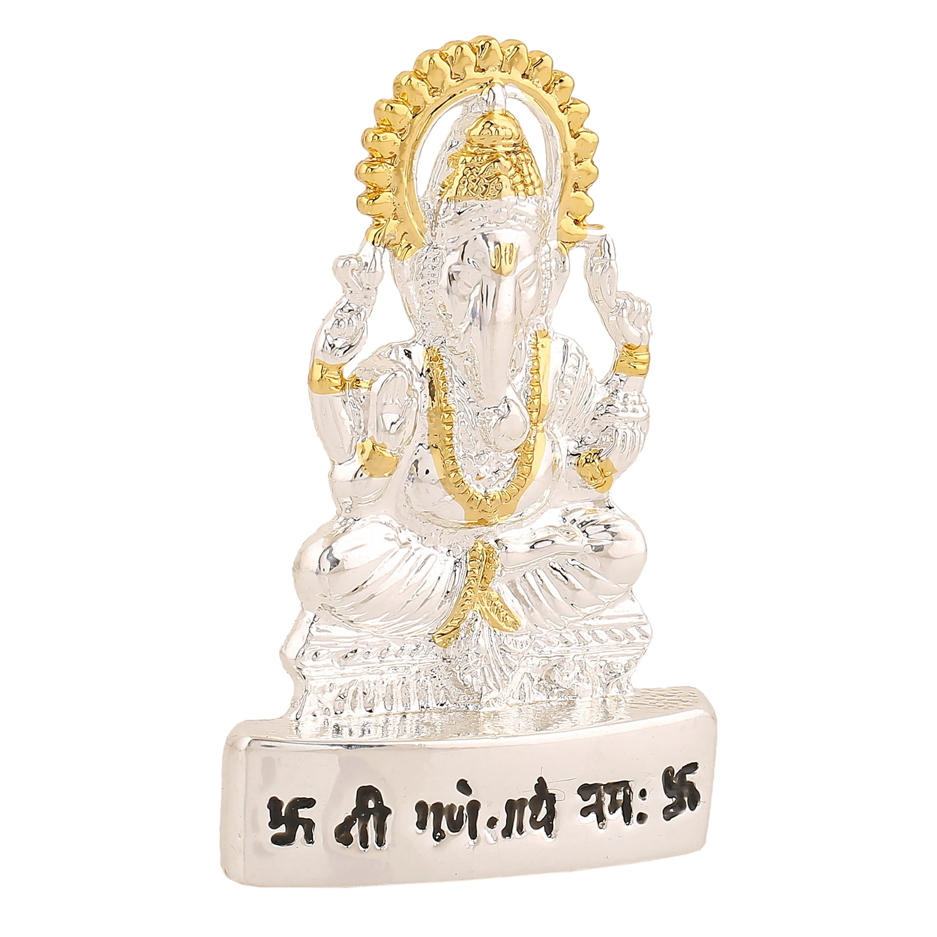 Estele Gold & Rhodium Plated Spiritual Lord Ganesh Idol for Gifts & House Warming/Home/Office Decors.