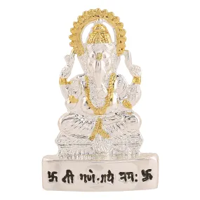 Estele Gold & Rhodium Plated Spiritual Lord Ganesh Idol for Gifts & House Warming/Home/Office Decors.