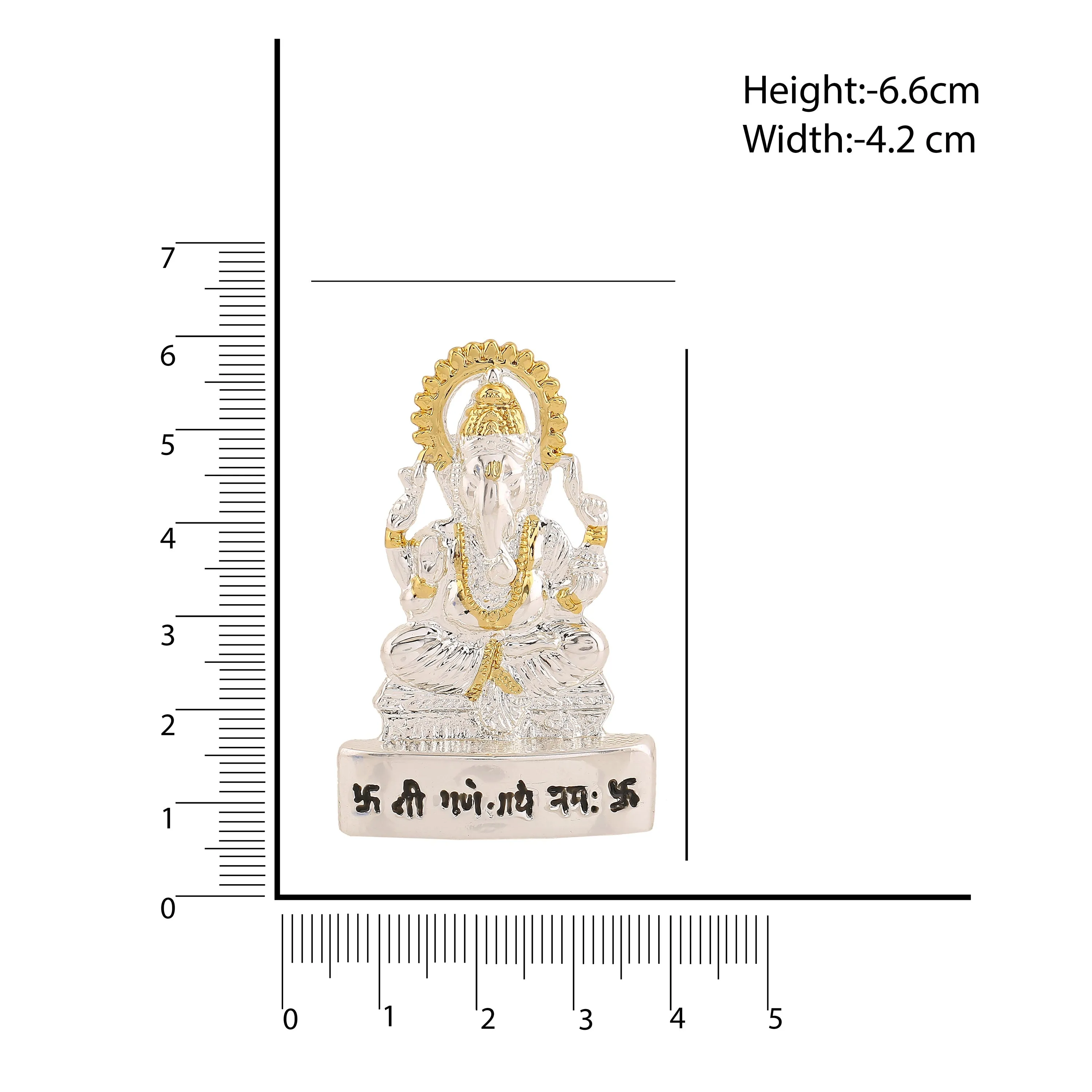 Estele Gold & Rhodium Plated Spiritual Lord Ganesh Idol for Gifts & House Warming/Home/Office Decors.