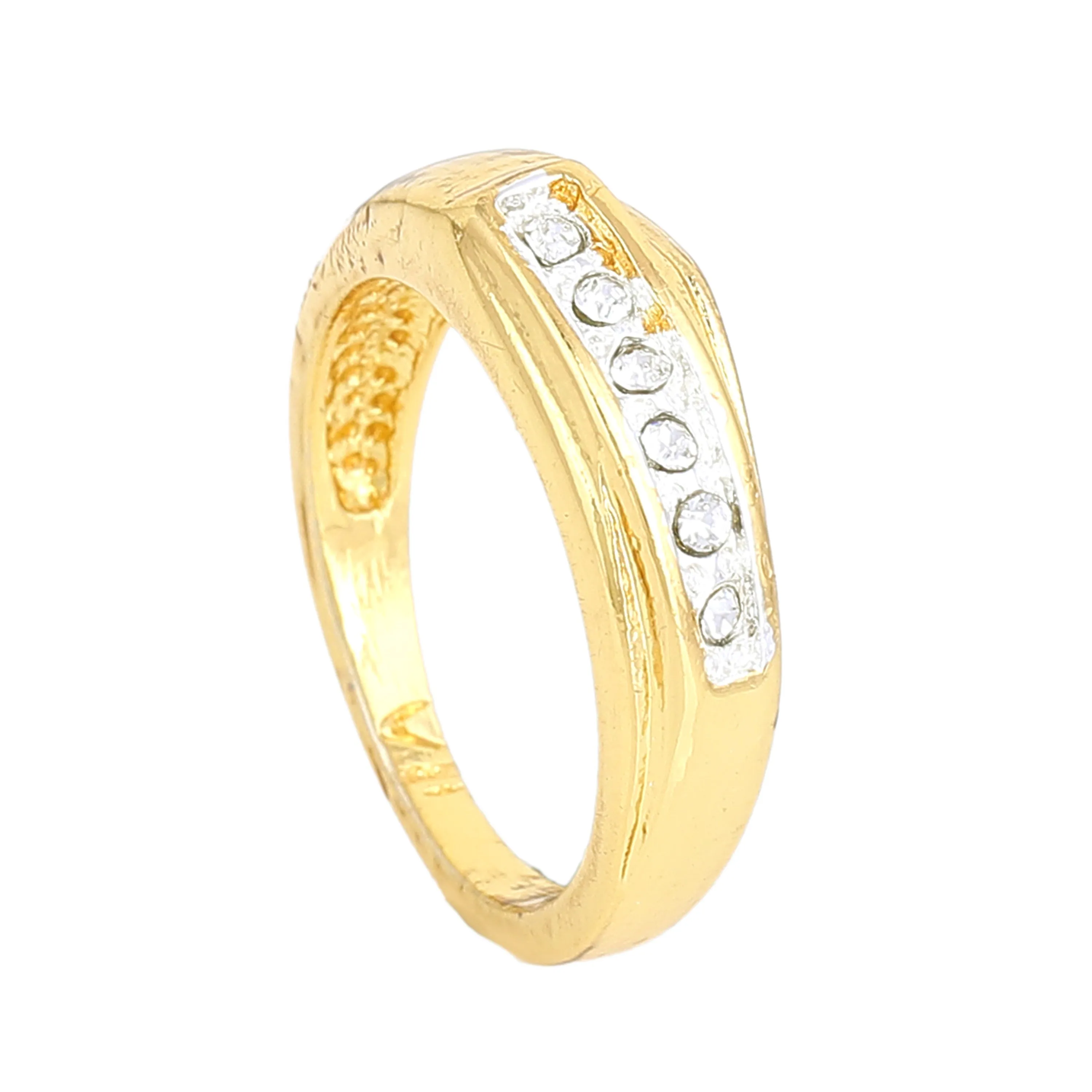 Estele Gold & Rhodium Plated Splendid Finger Ring with Crystals for Women