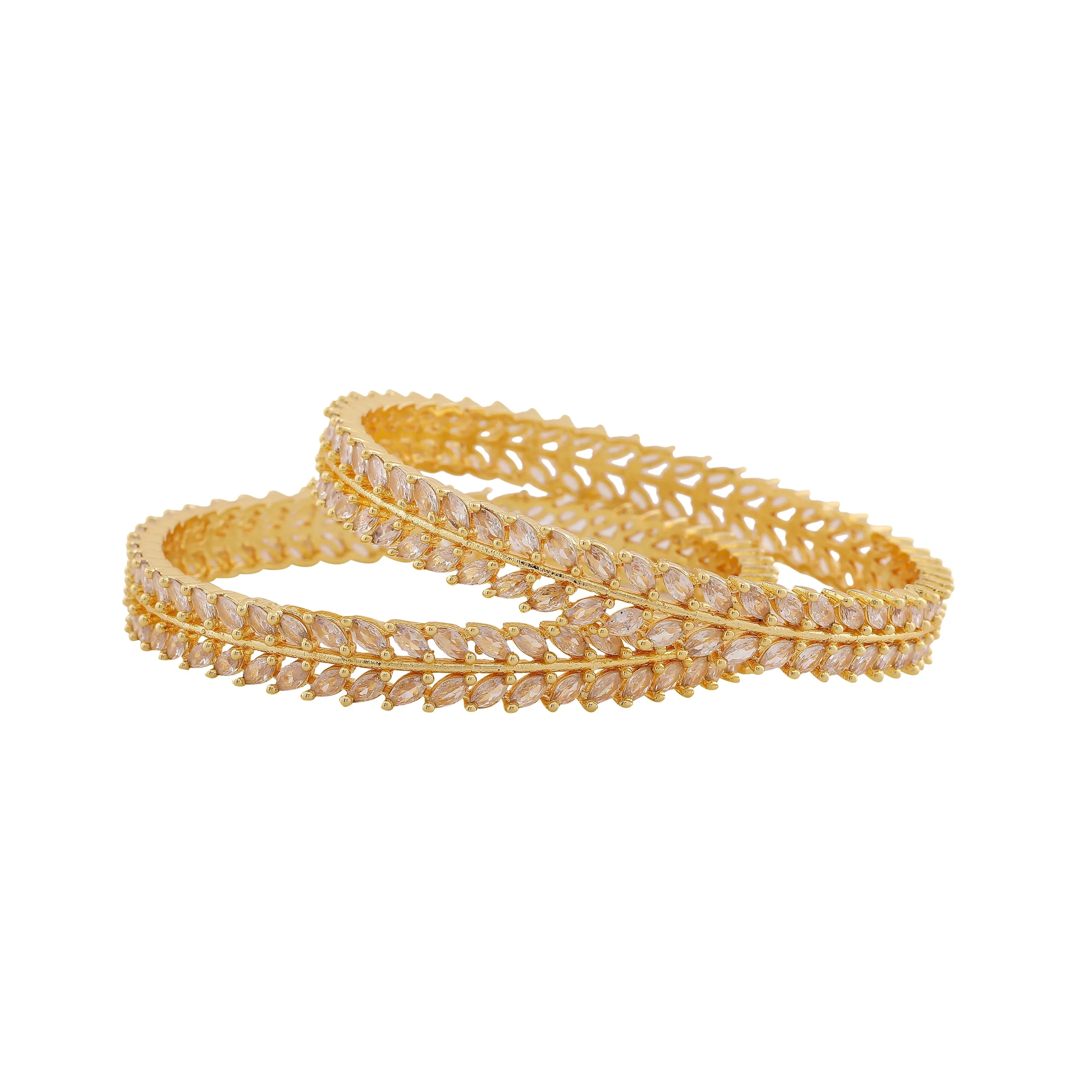 Estele Gold Plated CZ Attractive Designer Bangles for Women