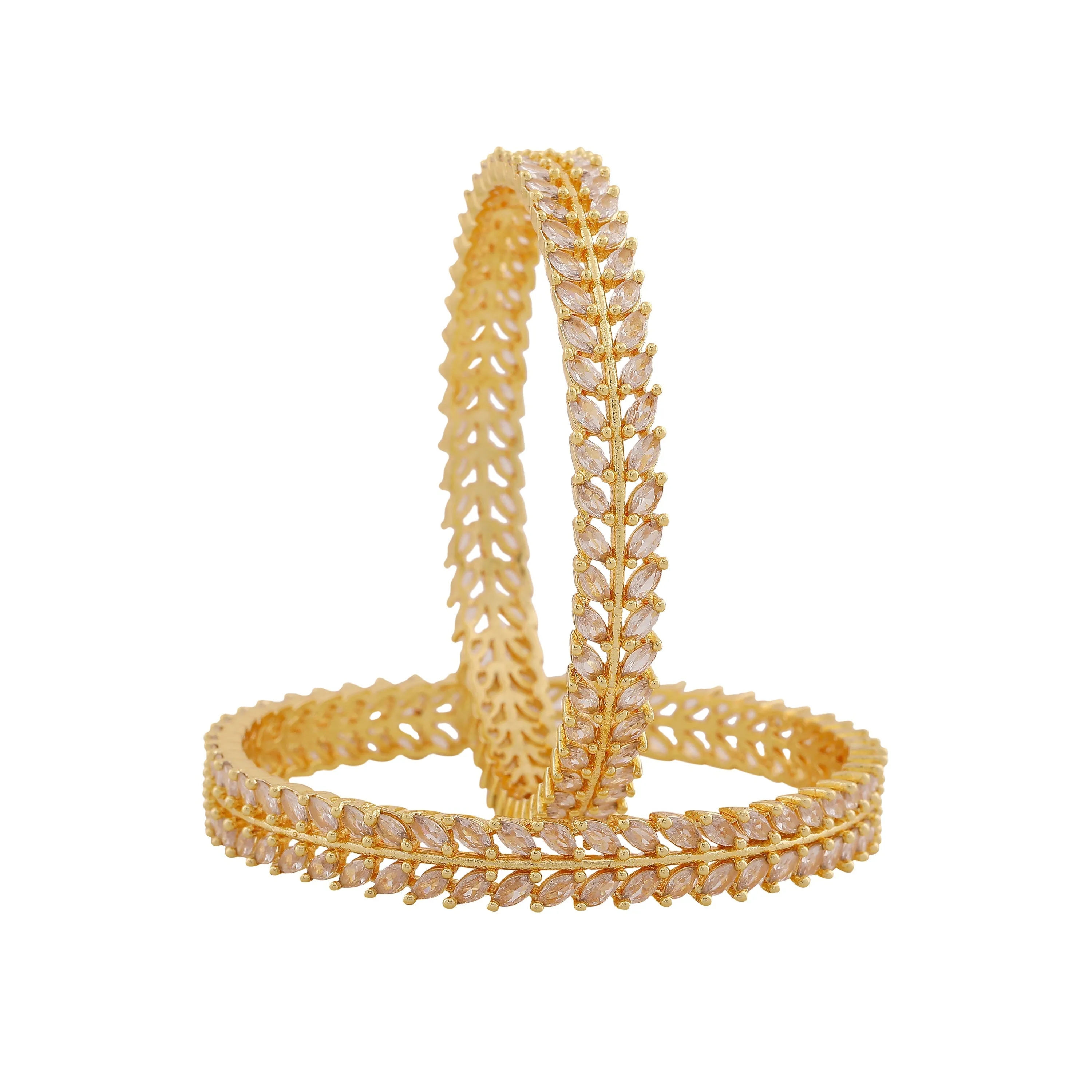 Estele Gold Plated CZ Attractive Designer Bangles for Women