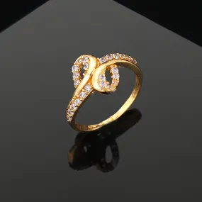 Estele Gold Plated CZ Loop Designer Ring for Women(Non-Adjustable)