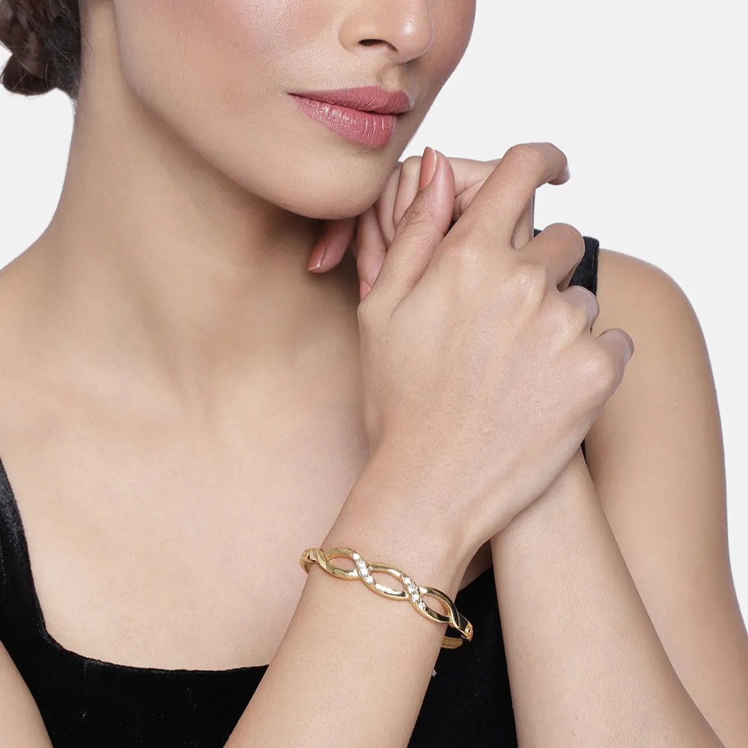 Estele Gold Plated DNA Twist Cuff Bracelet for women