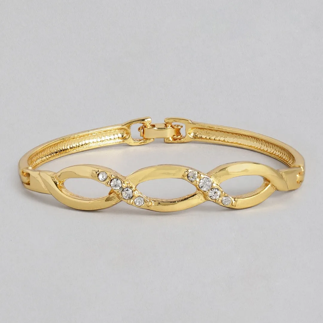 Estele Gold Plated DNA Twist Cuff Bracelet for women