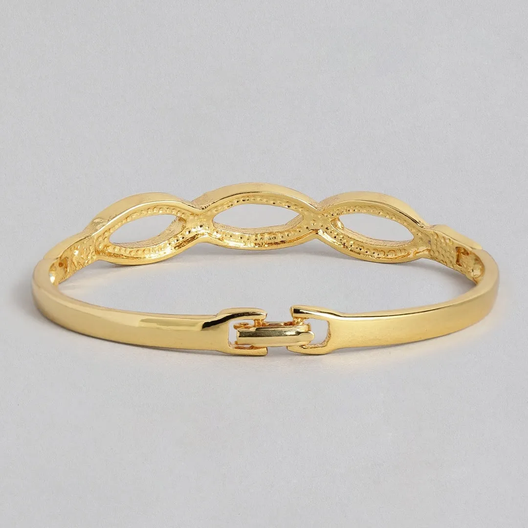 Estele Gold Plated DNA Twist Cuff Bracelet for women