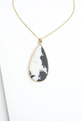 Everlasting Teardrop Necklace in Zebra Jasper Stone