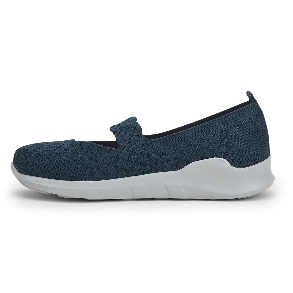 Force 10 Non Lacing Teal Blue Casual Slip on Shoes For Women AVILA-48 By Liberty