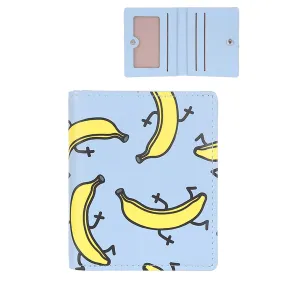 MINISO Fruit Series - Cute Banana Pattern Bifold Wallet, Blue