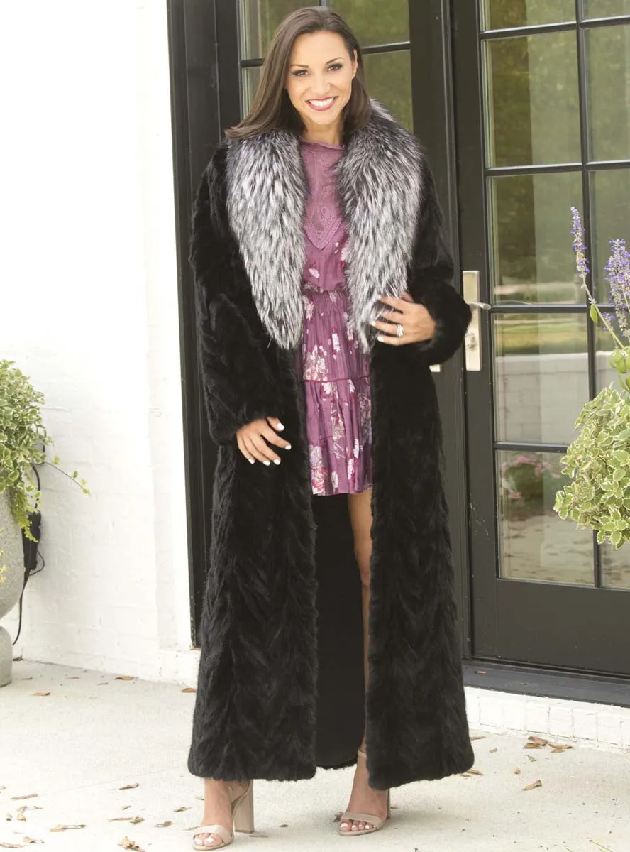 Mink Fur Coat with Fox Fur Collar