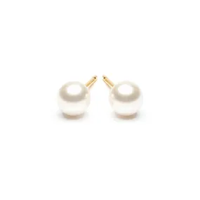 Pearl Stud Earrings 5mm Gold Plated