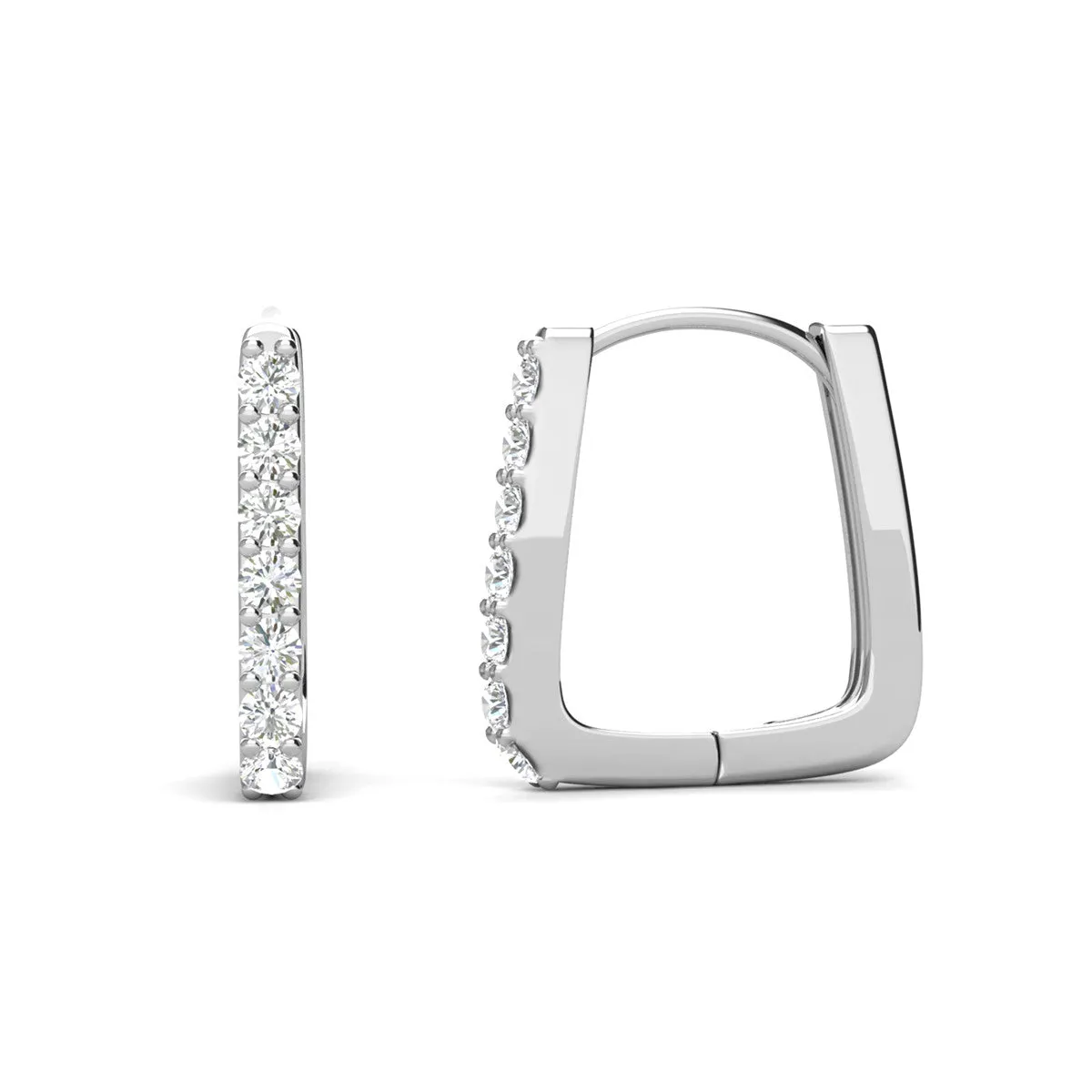 Phoebe 18k White Gold Plated Crystal Hoop Earrings for Women