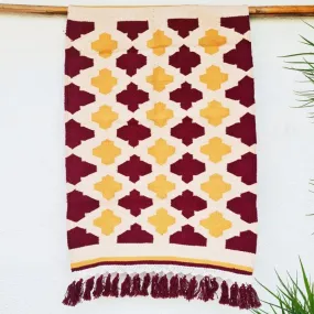 Red and Yellow Lattic Pattern Cotton Rug