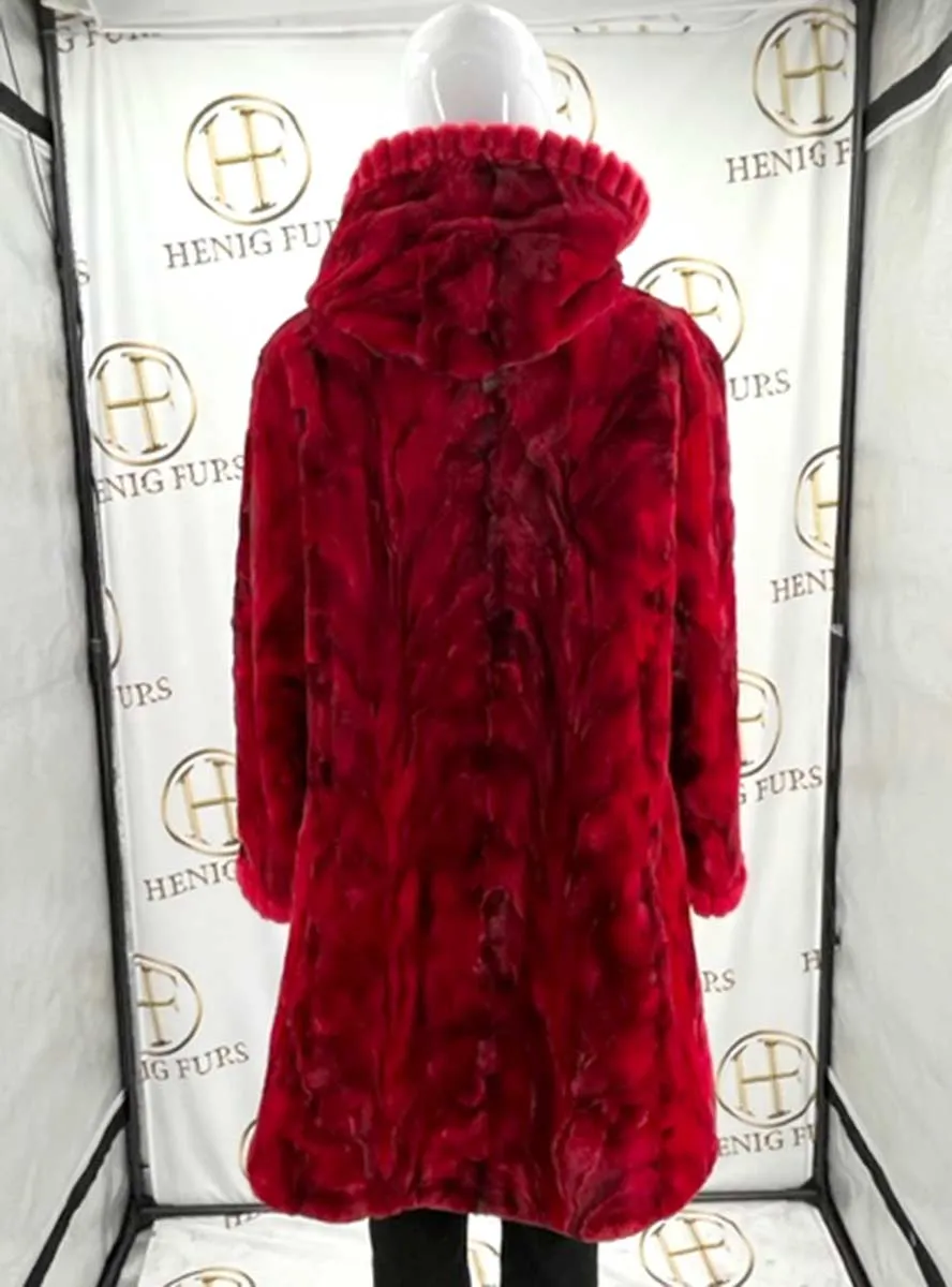Sheared Reversible Mink Fur Stroller with Hood and All Weather Lining