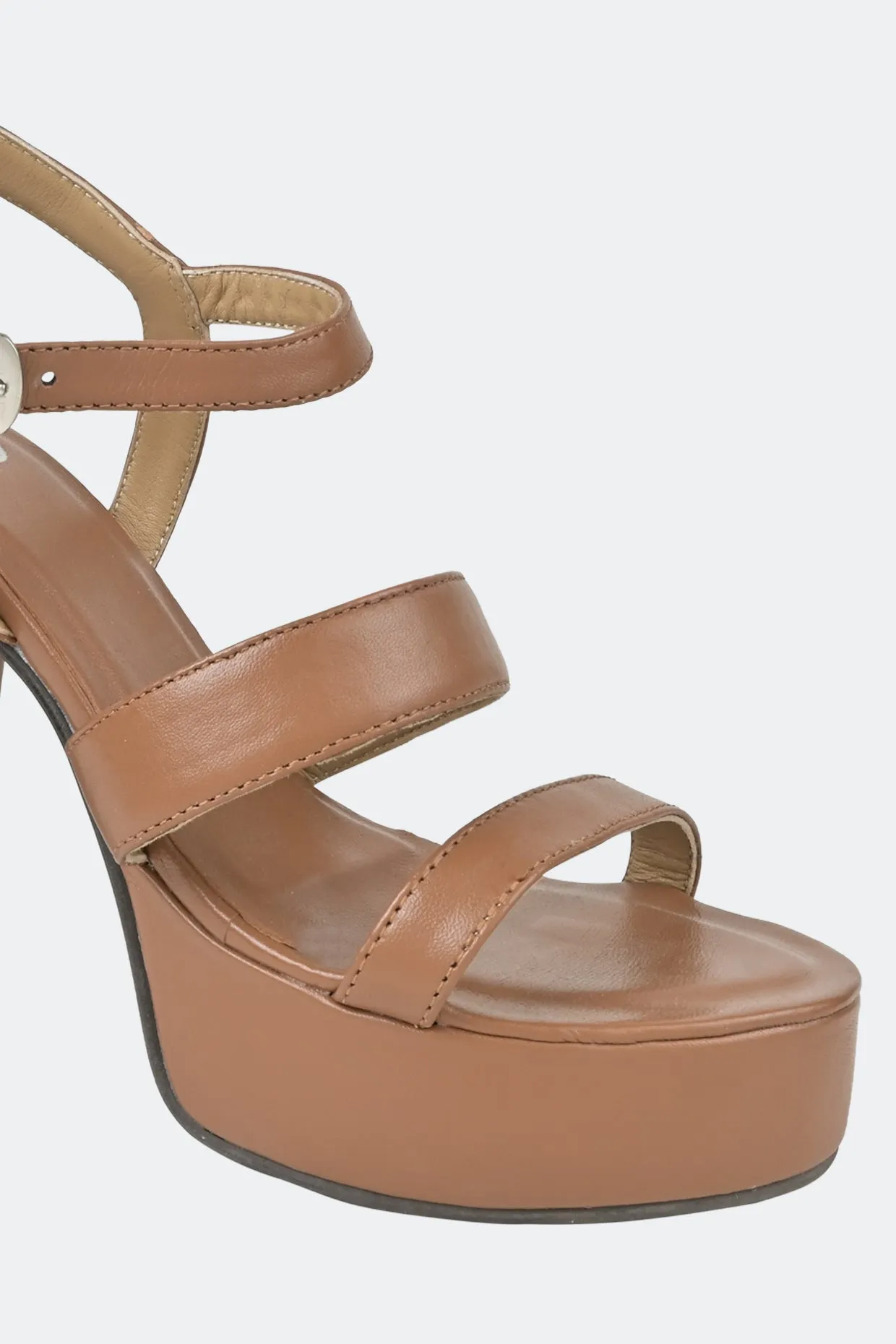 Tan Strappy Platforms For Women