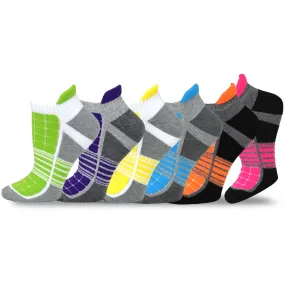 TeeHee Socks Women's Golf Polyester No Show Assorted Color Tap 6-Pack (11897)