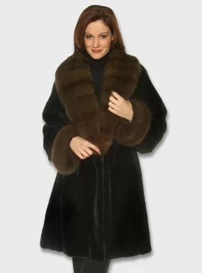 The Very Finest Mink Fur Stroller with Sable Fur Collar and Cuffs