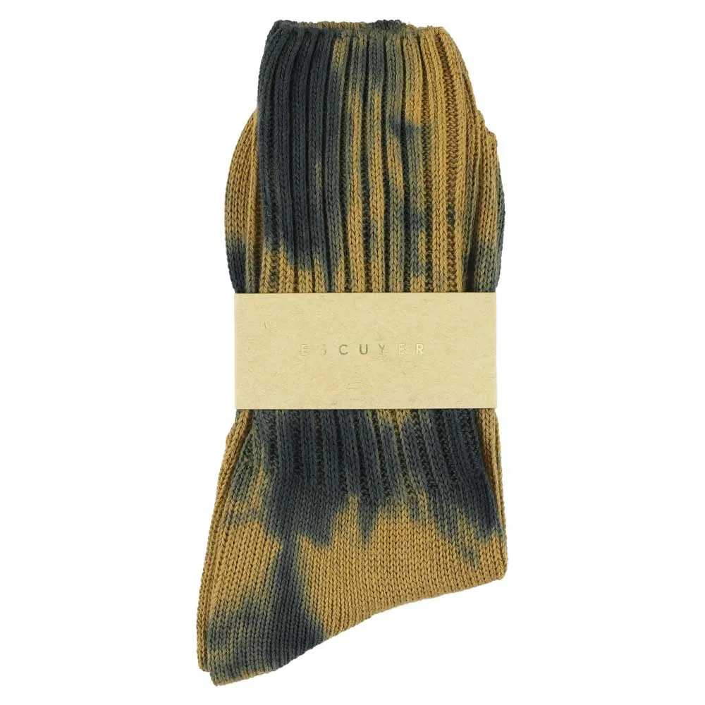 Women Tie Dye Socks - Indigo / Bronze